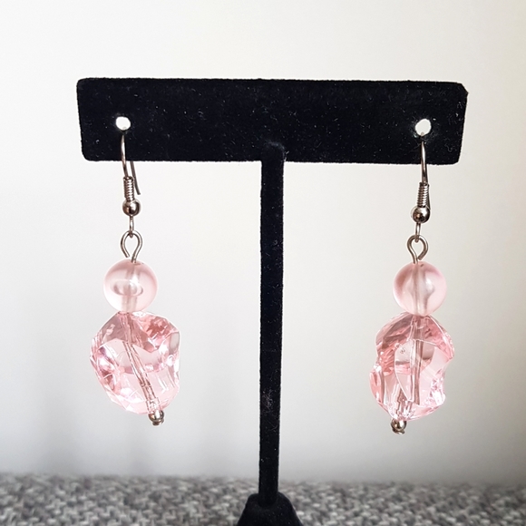 Pink dangle earrings